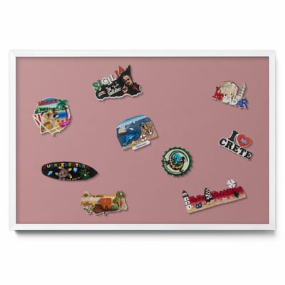 Tulup Magneetbord met Witte Frame - Roze Magneetbord Met Effen Achtergrond - 60 cm x 40 cm - Pastelroze kleur - Memobord Magnetisch - Magnetisch Bord Rechthoekig - Magnetisch Bord voor aan de Wand