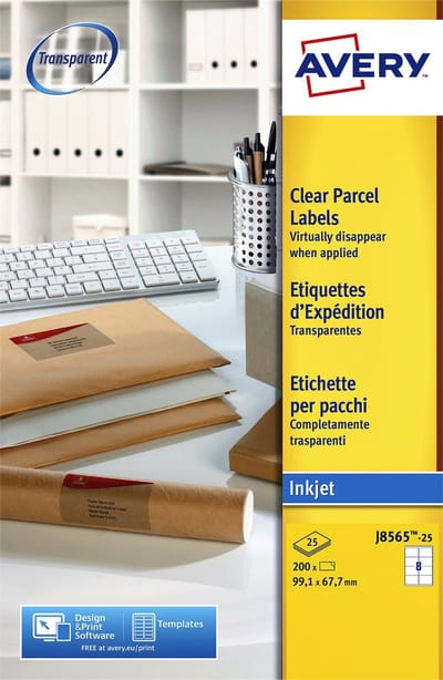 Etiket avery j8565-25 99.1x67.7mm tr 200st | 5 stuks