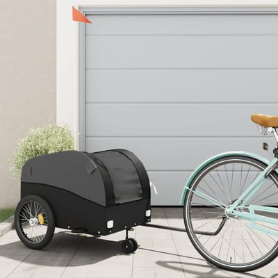 vidaXL - Fietstrailer - 45 - kg - ijzer - zwart