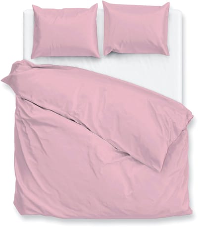 Zohome Percalle Dekbedovertrek - Tweepersoons - 200x200/220 cm - Lilac-Pink