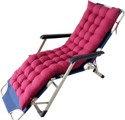 Ligstoel Kussen - Loungestoel Kussen Tuin - Ontspannen Buiten Zitten - Bevestigde Anti-slip Banden - 155x48x8CM - Geel