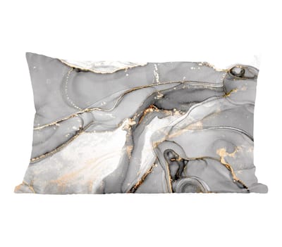 Sierkussens - Kussentjes Woonkamer - 60x40 cm - Marmer - Goud - Grijs
