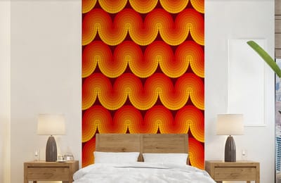 Behang - Fotobehang Design - Retro - Rood - Abstract - Breedte 150 cm x hoogte 240 cm