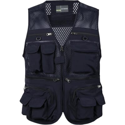 Heren Cargo Gilet V-hals Mouwloos Rits Sluiting Vest Jas Effen Kleur Mesh Stiksels Meerdere Zakken Vissen Wandelen Gilet 4XL