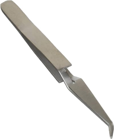 Gebogen Pincet - Kruisactie Tang - Kleine Onderdelen Pakken - Zelfsluitend Mechanisme - 4-1/2 Inch