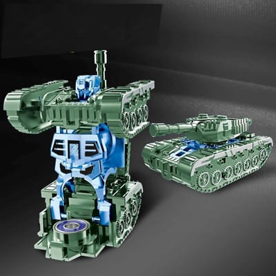 Kinderen Creatieve Roterende Mech Simulatie Tank Transformeer Robot Vingertop Decompressie Speelgoed Model Cadeau Jongen
