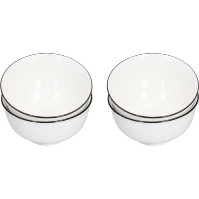4 PIÈCES Bol à Soupe 6 pouces Bol à Nouilles en Céramique Blanche Bol à Riz Écologique pour Cuisine Restaurant white