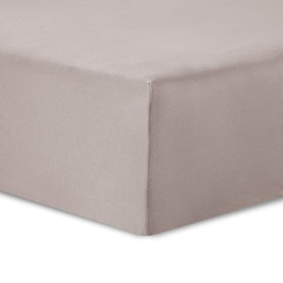 VISION Hoeslaken - Jersey katoen - Rekbaar, zacht en perfecte pasvorm - 90 x 200cm met 30cm hoekhoogte voor éénpersoons - Geschikt voor boxspring matras - Beige - 100% katoen Jersey - Oekotex gecertificeerd