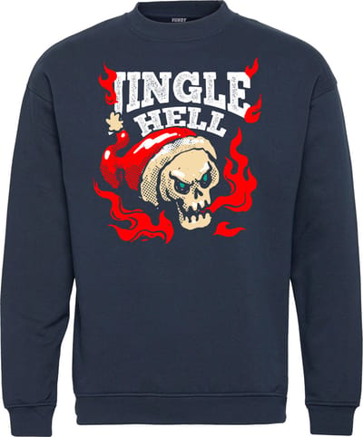 Kersttrui Jingle Hell | Foute Kersttrui Dames Heren | Kerstcadeau volwassenen | Kerst | Navy | maat XS