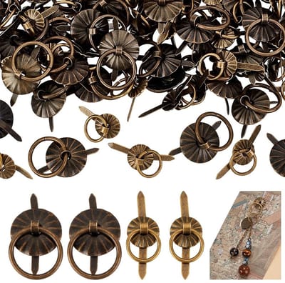 Dailygoods- Trekringen 80 Stuks - Bevestigingsclips - Antiek Brons - IJzer - Mini-Trekringen - Ideaal voor Sieraden en Albums - Bevestigingsringen