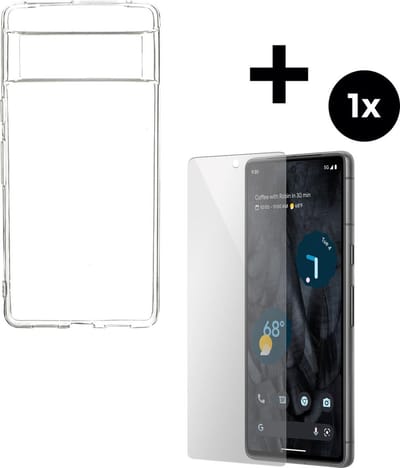 Mobiparts Classic TPU hoesje geschikt voor Google Pixel 7 met 1 Screenprotector van Gehard Glas - Transparant