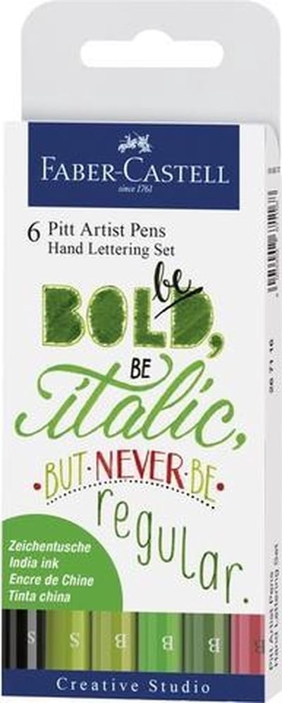 Faber-Castell tekenstift - Pitt Artist Pen - Handlettering set Be Bold - 6-delig - FC-267117