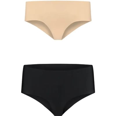 Bye Bra Invisible Hipster Slipje, Bye Bra Onzichtbare Slip, naadloos ondergoed dames, seamless slip, seamless ondergoed dames 2 Pack - Beige/Zwart, XXL