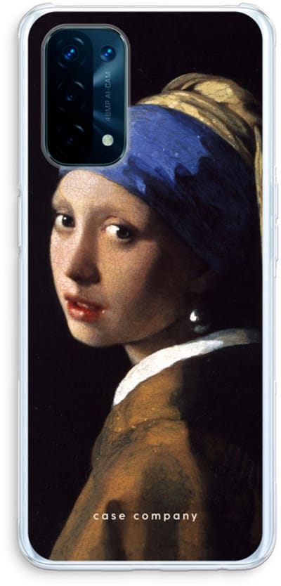 Case Company® - Hoesje geschikt voor Oppo A74 5G hoesje - The Pearl Earring - Soft Cover Telefoonhoesje - Bescherming aan alle Kanten en Schermrand