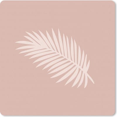 Muismat 20x20 cm - Mousepad Zomer - Palmblad - Pastel - Muismatten