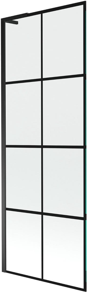 Mexen Next L badwand scherm 1-delig 70 x 150 , zwart raster, zwart - 895-070-000-03-77-70