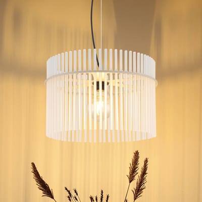 Globo Hanglamp Gorley, wit/zandkleurig, Ø 40 cm, glas, E27