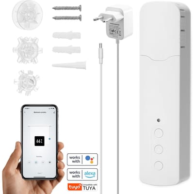Tuya WiFi TM616EGWT Moteur de rideau de perles de traction intelligent Maison intelligente Ménage Hôtel Électrique EU Plug