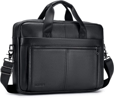 Leren laptoptas voor 15.6 inch laptops, grote schoudertas voor mannen, vintage zakelijke tas voor A4 documenten en kantoorgebruik, perfect voor reizen en college