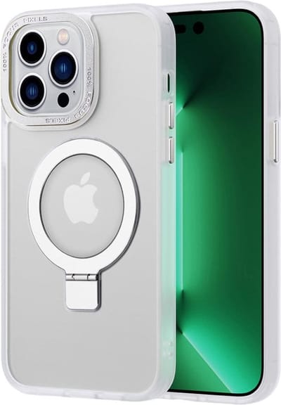 Casify Kickstand Hoesje geschikt voor MagSafe iPhone 15 Pro Hoesje - Mat Transparant