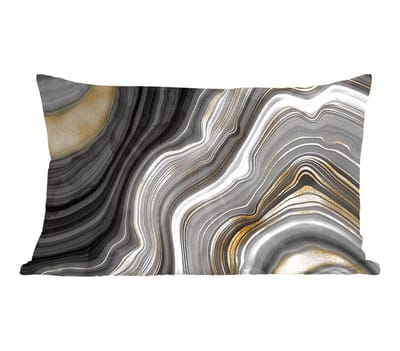 Sierkussens - Kussentjes Woonkamer - 60x40 cm - Marmer - Steen - Agaat - Black en gold