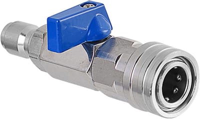 Kogelkraan Hogedrukreiniger - Snelsluiting Klep - Efficiënt Reinigen - Robuust Staal Ontwerp - 3/8 Inch - Zilver