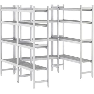 GGM Gastro Regalset Aluminium - U-Form - Bautiefe: 460mm - Tragkraft: 600 kg Zilver