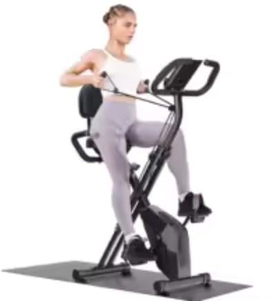 Jurrys Hometrainer Fiets – Opvouwbaar – Met Hartslagsensoren – Fitness Fiets voor Thuis – Zwart - Compact - Crosstrainer