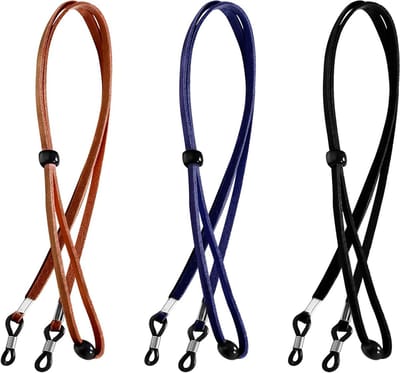 Stijlvolle brillenketting set van 3, verstelbare zonnebrilbanden voor dames, heren en kinderen (70 cm)