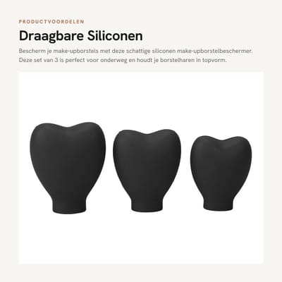 Dailygoods- Make-upborstelhoes Draagbaar Ontwerp - Siliconen Borstelbeschermer - Hartvormig - Cosmetische Bescherming - Voor Dames en Meisjes - Lichtgewicht en Compact - Borstelbescherming
