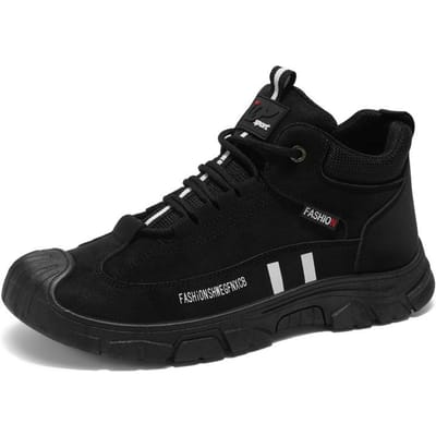 Hoge Kwaliteit Casual Schoenen voor Mannen Hoge Leren Sneakers Mode Mannen Sportschoenen Comfortabele Mannen Wandelschoenen Rijschoenen 44 black