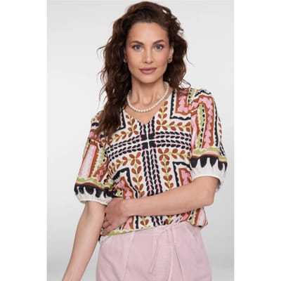 Geisha 63255-20 718 top ecru/pink/cactus