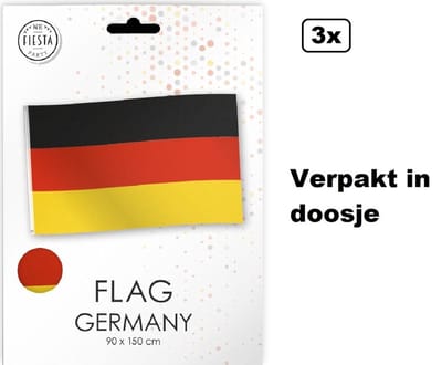 3x Vlag Duitsland 90cm x 150cm - Landen Duits national EK WK voetbal hockey sport festival thema feest