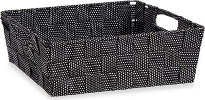 Mand Vlechten Zwart Stof (23 x 8 x 27 cm)
