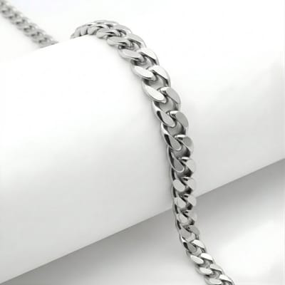 Ainy - Stainless Steel Ketting Zilver | 7mm-55cm | Sieraden | Unisex Necklace | Schakelketting | RVS Staal | Cadeau voor Dames en Heren