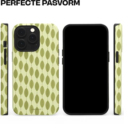 Casetastic hoesje geschikt voor Apple iPhone 13 Pro - MagSafe - Dubbellaagse bescherming - Bladerenpracht in het groen - Fashion Case - Crème Olijfgroen