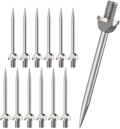 Dailygoods- Dartpijlen 12 Stuks - Stalen Punten - Zilveren Dartpunten - Steeldart Punten - Upgrade Softdarts - Nauwkeurige Stalen Punten