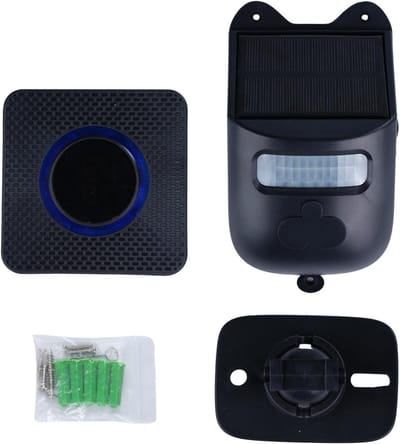 Draadloos Alarm Systeem voor Buiten met Bewegingssensor, Deur Alarm en Blauw LED Display, 3 Instelbare Gevoeligheden