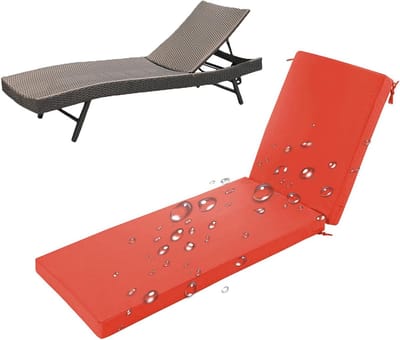 Loungestoel Kussen - Tuinkussen Matras - Buiten Ontspannen - Dubbel Antislip Ontwerp - 200 x 60 cm - Zwart