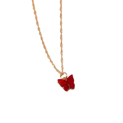 Vlinder ketting rood | Sparkolia | Kinderen Volwassenen | Sinterklaas Kerst Cadeau