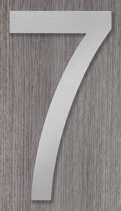 Xaptovi Huisnummer 7 Model: Elegant - Materiaal: RVS - Hoogte: 20cm - Kleur: RVS