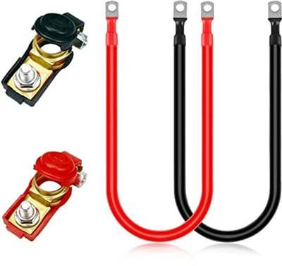 Accukabels 2 stuks 16 mm² 5 AWG 12 V met ringklemmen voor voertuigen en boten