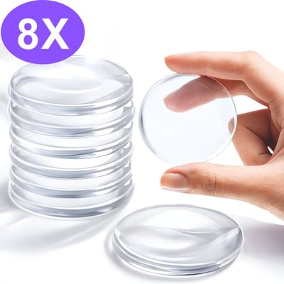 Amido® Deurstopper Set - 8 Stuks - Transparant - 4 cm - Siliconen Deurstopper - Deurbuffer - Stootdoppen voor Binnen & Buiten