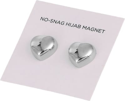 2x Hoofdoek Magneet - Magnetische Broche - Magneetbroche - Sjaal - Hijab Accessoires - Abaya - 14mm - Set 2 Stuks - Shiny Zilver