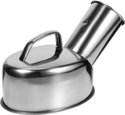 Urinoir voor mannen - Urinefles roestvrij staal - Reizen en camping - Morsbestendig ontwerp - 1.2 liter - Zilver