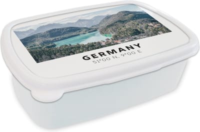Broodtrommel Wit - Lunchbox - Brooddoos - Duitsland - Water - Bos - 18x12x6 cm - Volwassenen