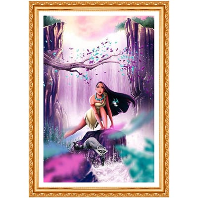 Diamantschilderij  Cartoon Prinses Waterval  3D Borduurwerk Kruissteek Strass Decor 20X30CM blue