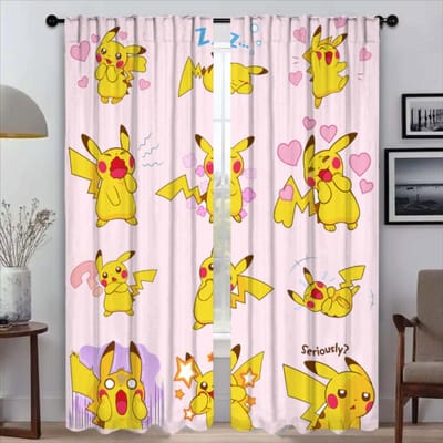 Pocket Monsters Halloween Decoratie Verduisteringsgordijn voor Kamer 2 Panelen Scheidingswand Elegante Kamergordijnen Shades Tule voor Slaapkamer W50xH70cmx2pcs-CL