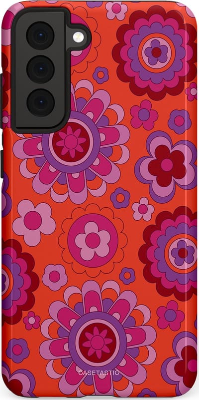 Casetastic Hoesje Geschikt voor Samsung S21 FE - Stijlvolle Beschermende Duo-layer Case - Retro warmte
