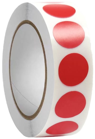EXCITAT Cirkelstickers - Polka Dot Stickers - Codeerlabels - Geschikt voor kantoor, bedrijf, thuis, klaslokaal - 1,3 cm - 1000 stuks - Rood